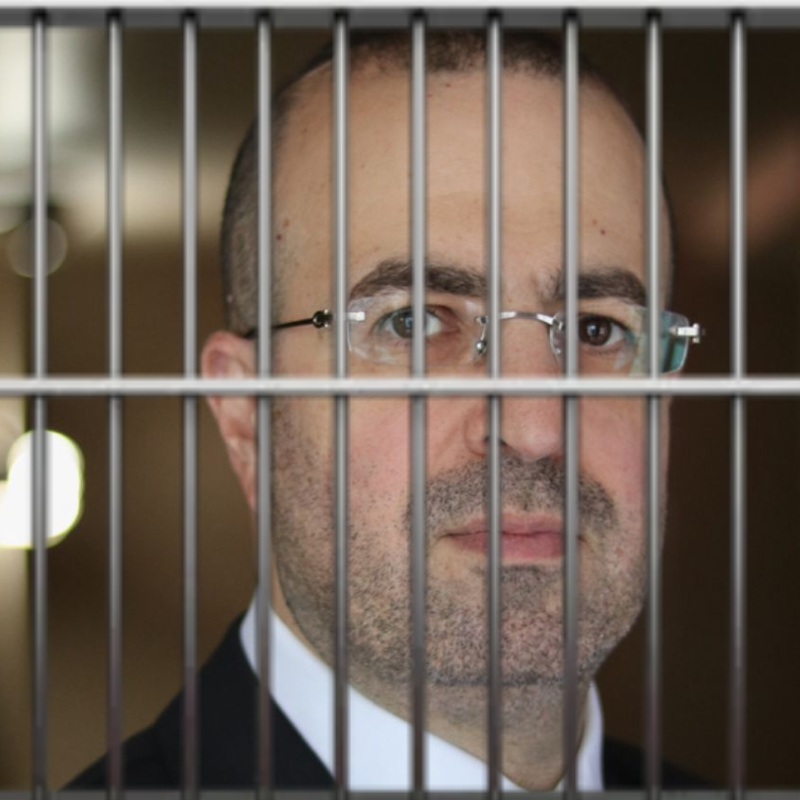 Pini Althaus behind bars